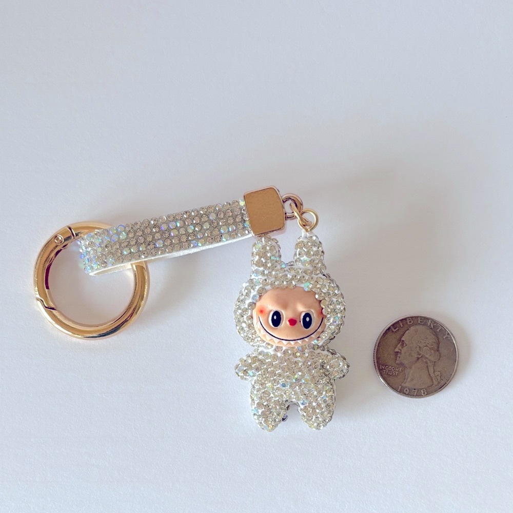 ☀️ Silver Fashion Labubu Rhinestone Key Chain - Picture 4 of 4
